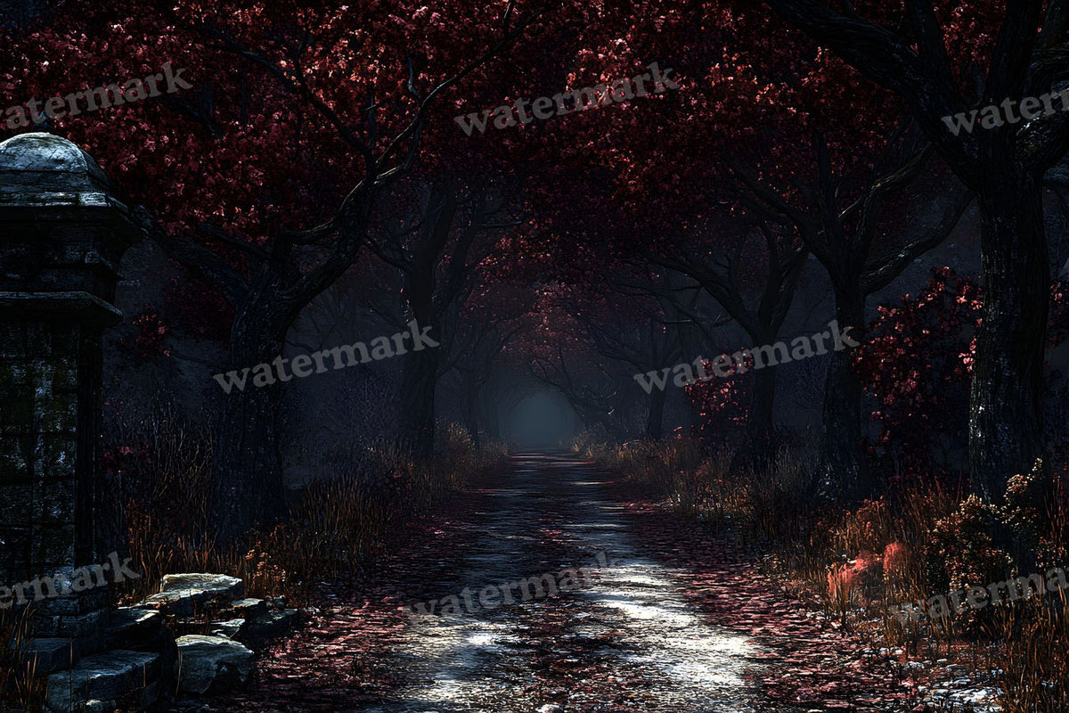 Spooky Forest digital photo backdrop for photo editing, preview 91