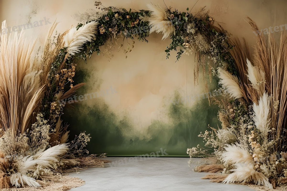 Boho Olive Arch Backdrop Images