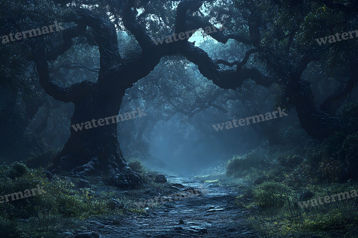 Spooky Forest digital photo backdrop for photo editing, preview 92
