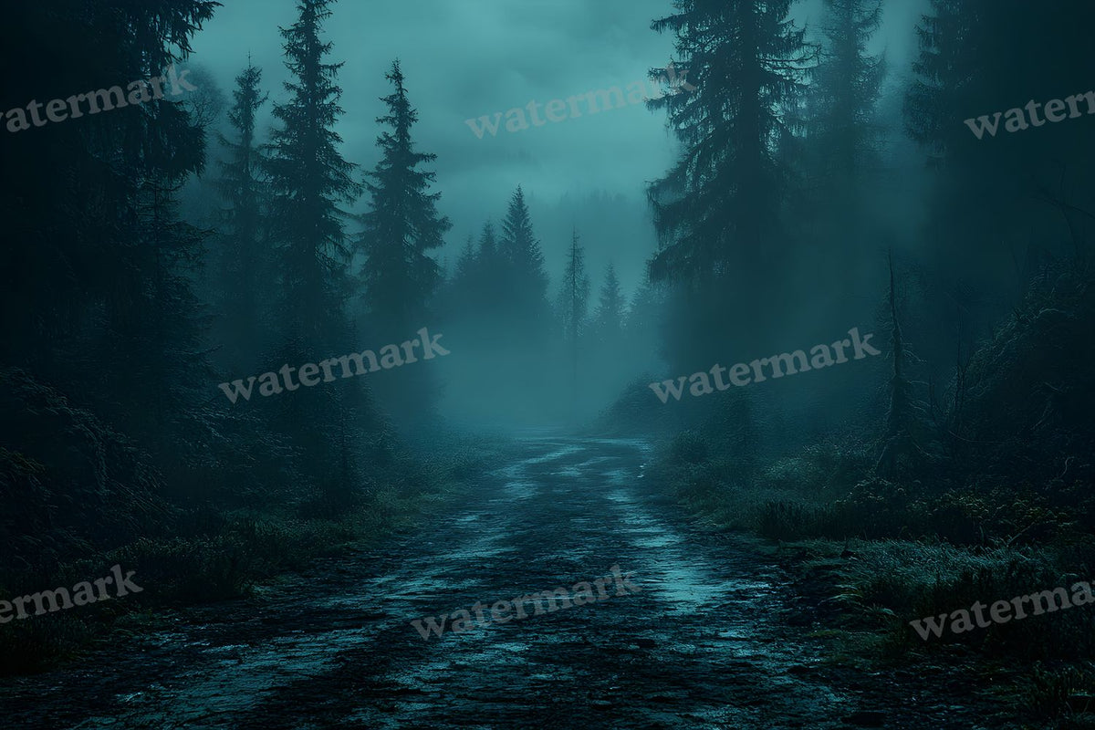 Spooky Forest digital photo backdrop for photo editing, preview 93