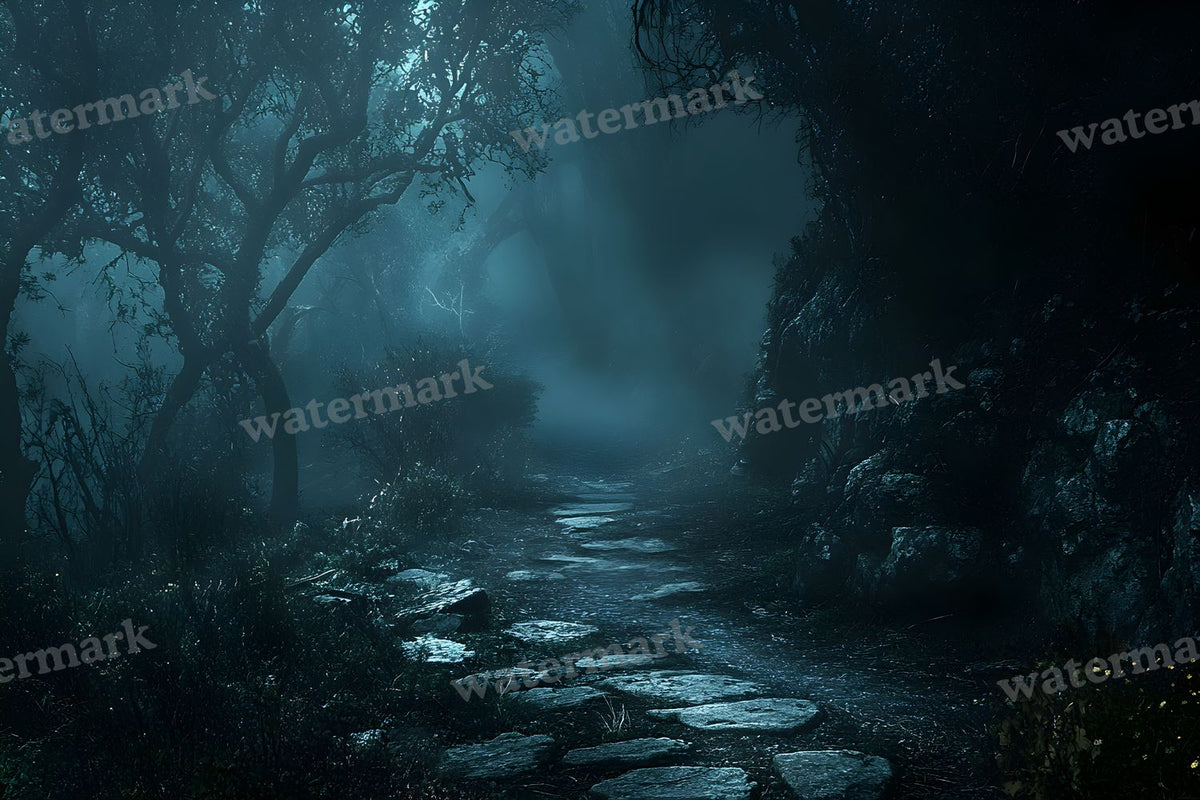 Spooky Forest digital photo backdrop for photo editing, preview 94