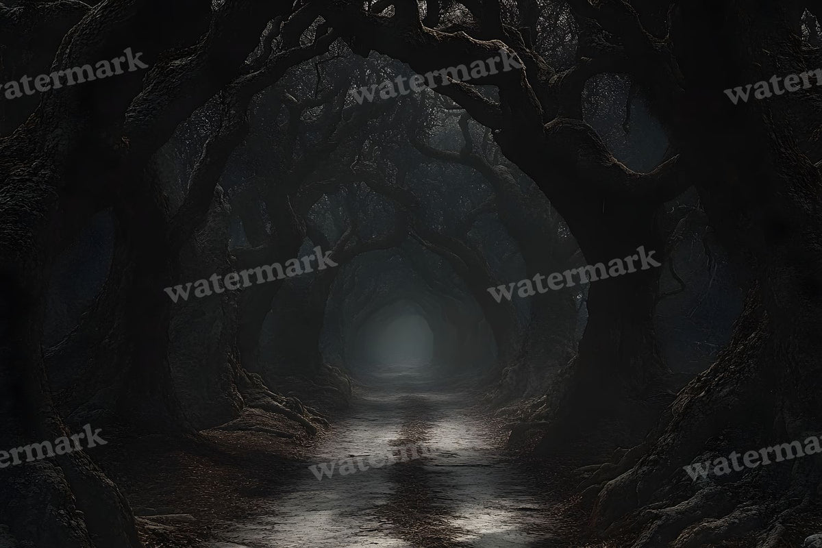 Spooky Forest digital photo backdrop for photo editing, preview 95