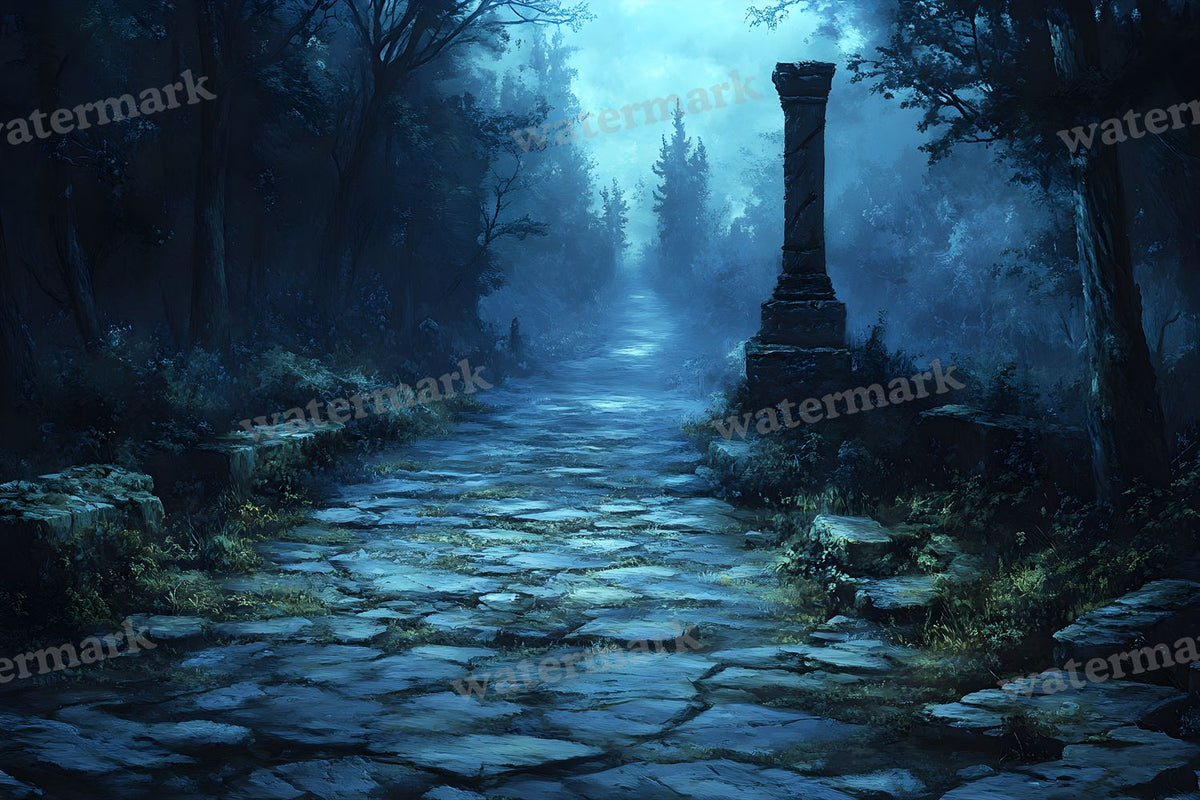 Spooky Forest digital photo backdrop for photo editing, preview 97