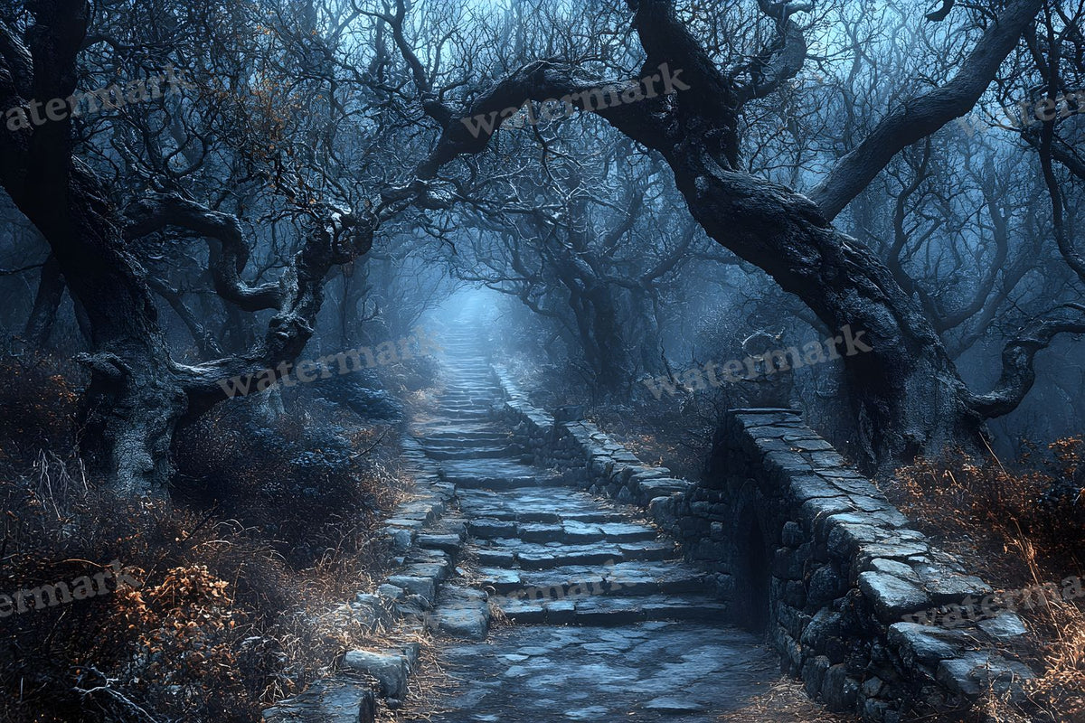 Spooky Forest digital photo backdrop for photo editing, preview 98