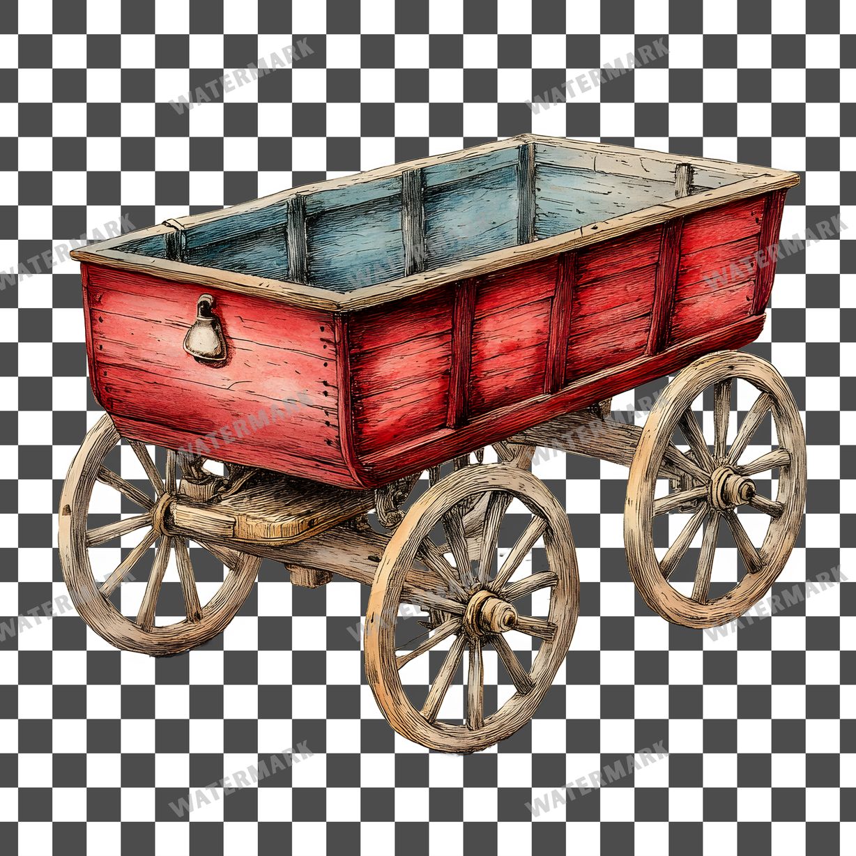 Wooden Rockin Vintage Style Clipart Pngs