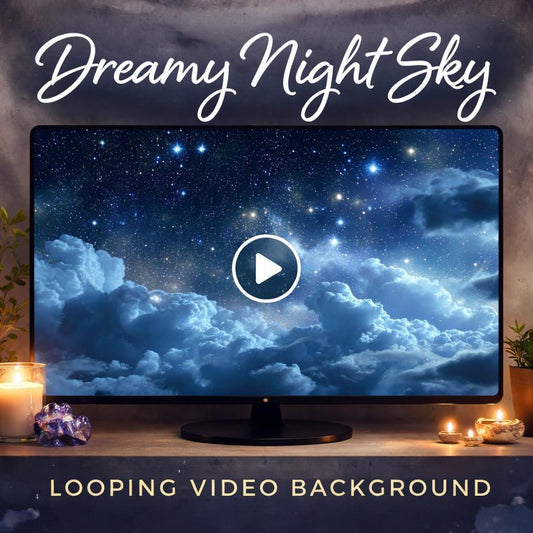 Night Sky Stars Loop Video | Space background, cloud night sky, animated stars | Seamless backdrop for video, stream, VJ visuals