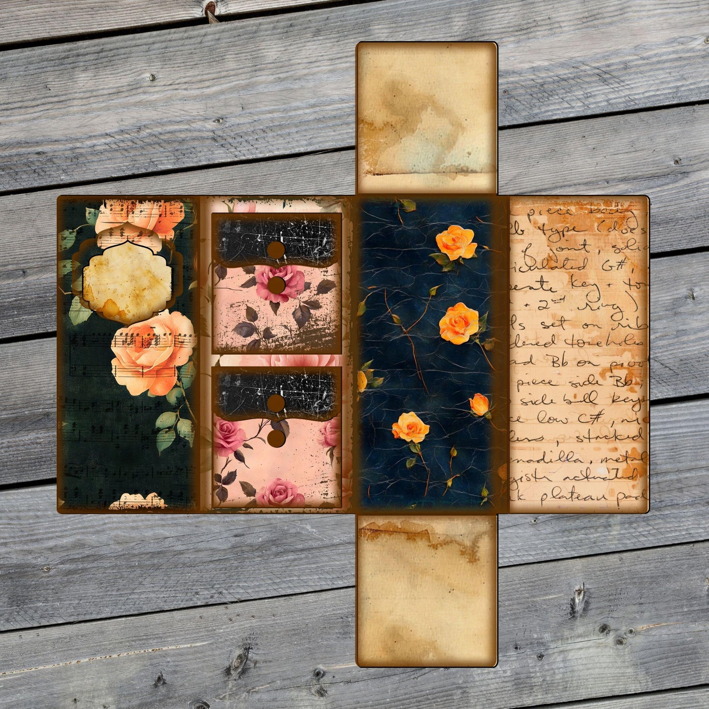 Canva Junk Journal Template - Folio Kit Canva Template - Custom Junk Journal Folio Kit - Digital Folding Folio Folder Kit, Commercial Use