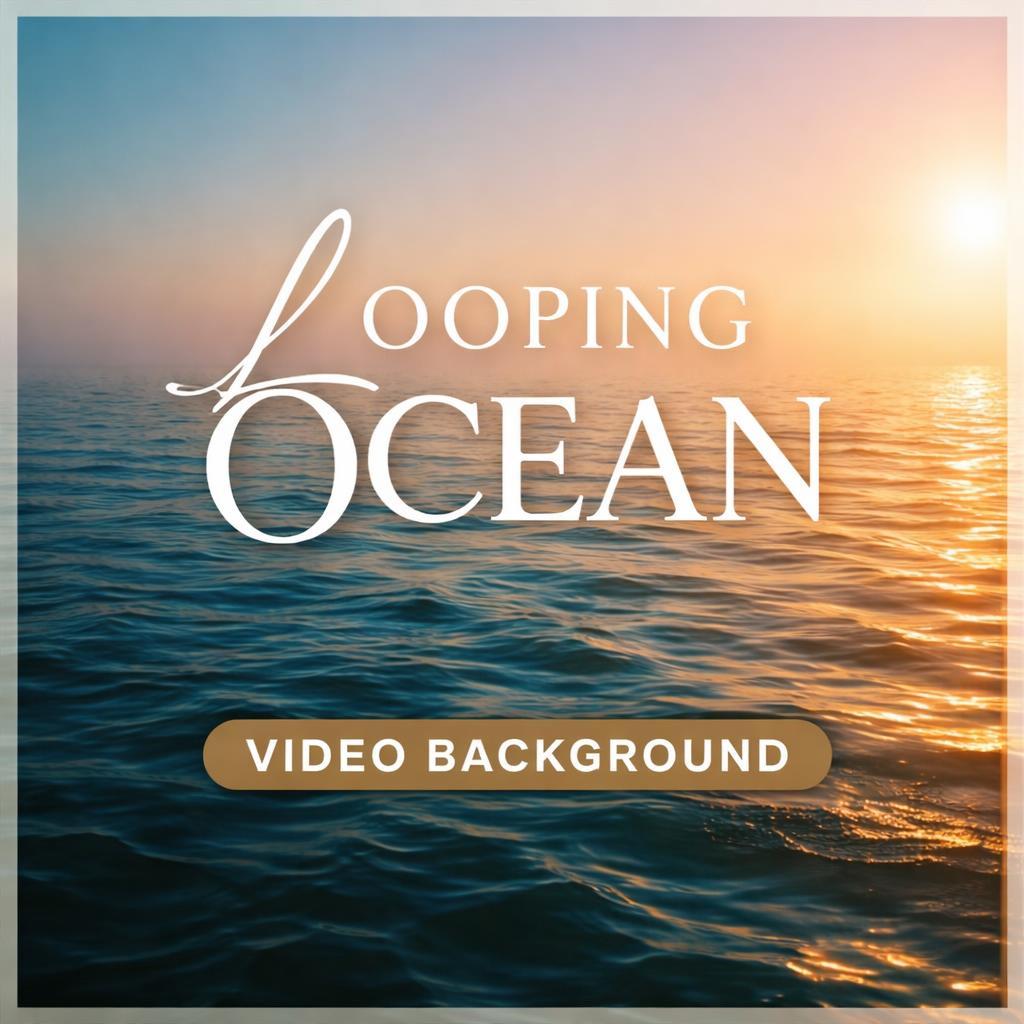 Sunset Ocean Waves Loop Video | Retro Vintage Ocean Background, Calming Sea Waves, Animated Backdrop for Video & Stream
