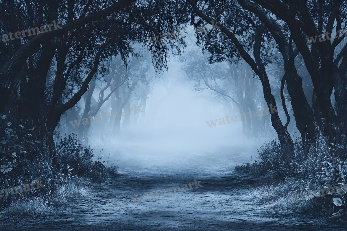 Spooky Forest digital photo backdrop for photo editing, preview 101