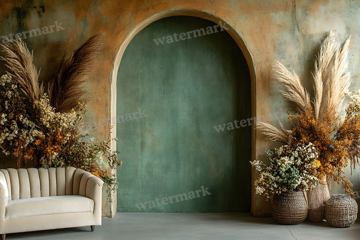 Boho Olive Arch Backdrop Images