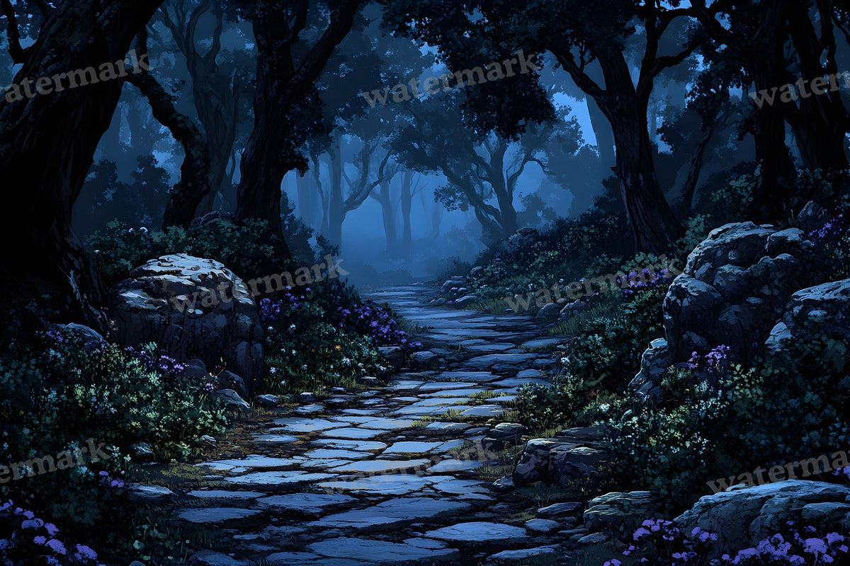 Spooky Forest digital photo backdrop for photo editing, preview 102
