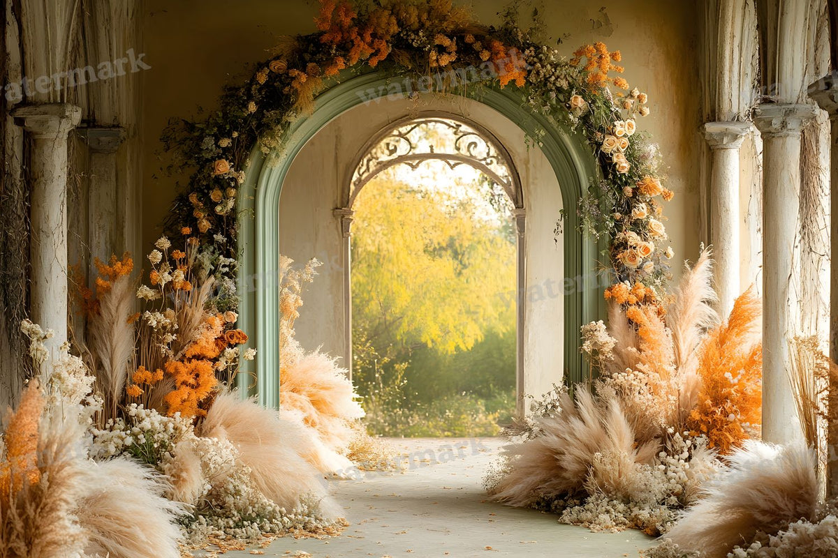 Boho Olive Arch Backdrop Images