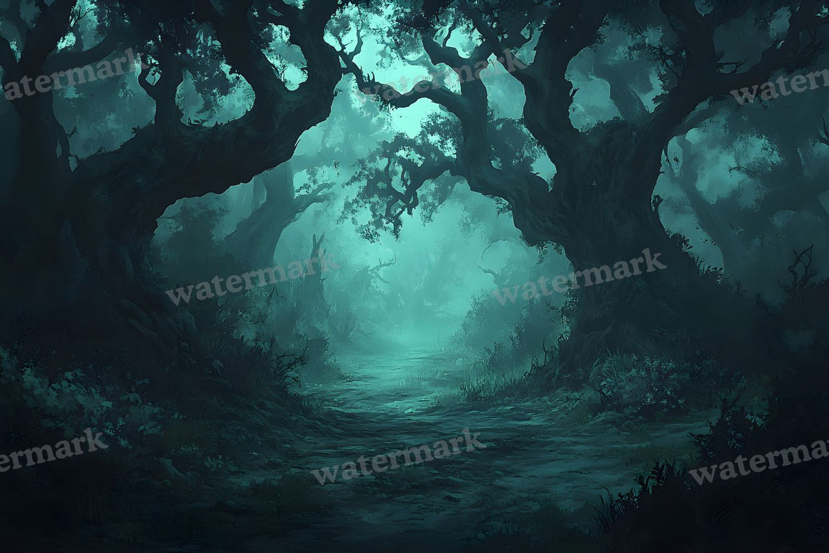 Spooky Forest digital photo backdrop for photo editing, preview 104