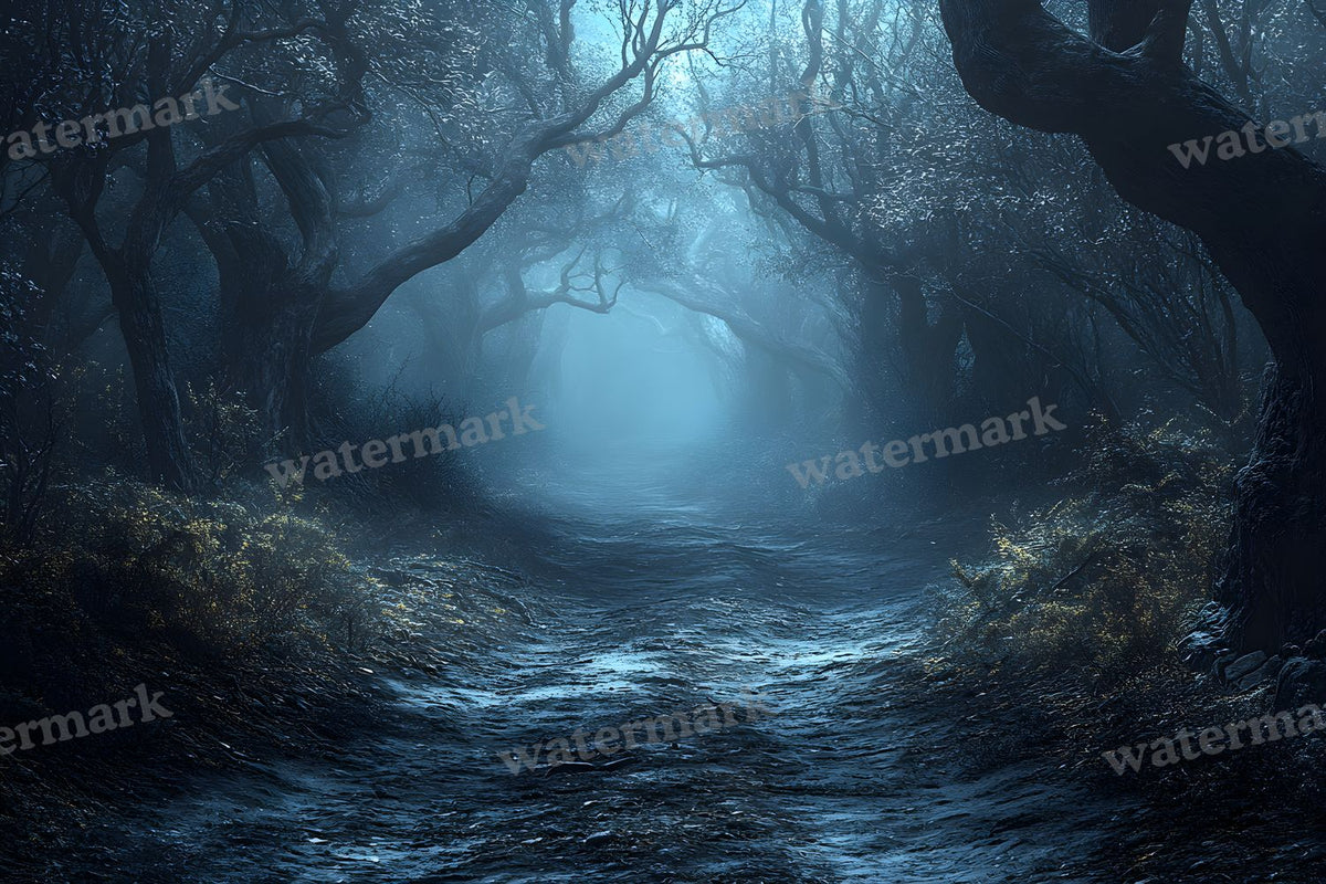 Spooky Forest digital photo backdrop for photo editing, preview 105