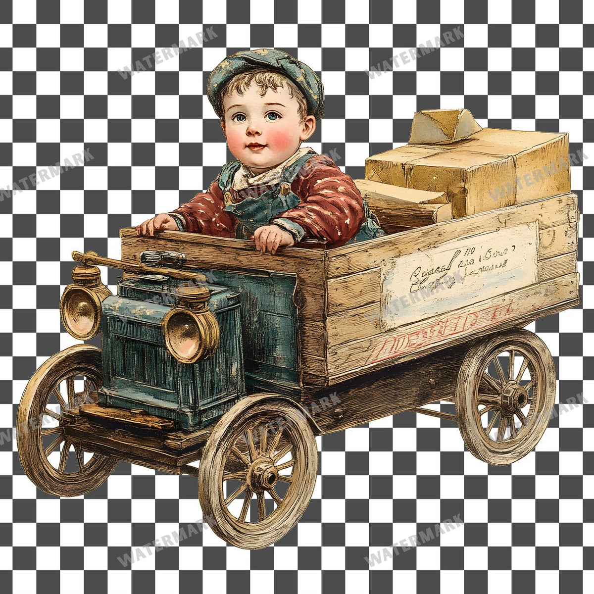 Wooden Rockin Vintage Style Clipart Pngs