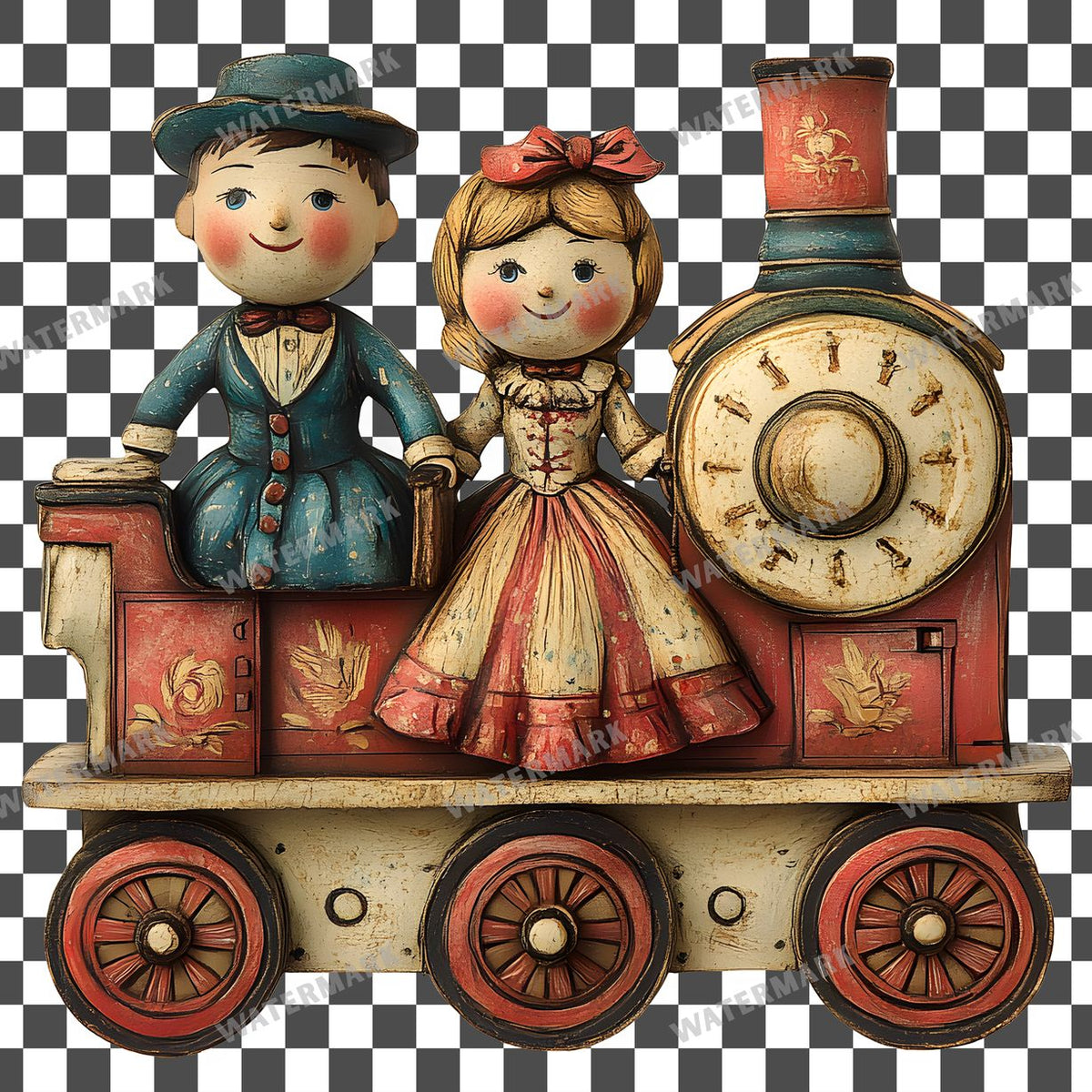 Wooden Rockin Vintage Style Clipart Pngs