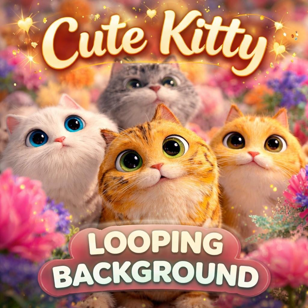 Animated background loop | Cute kittens seamless video | Abstract playful backdrop for streaming, overlays, and socials