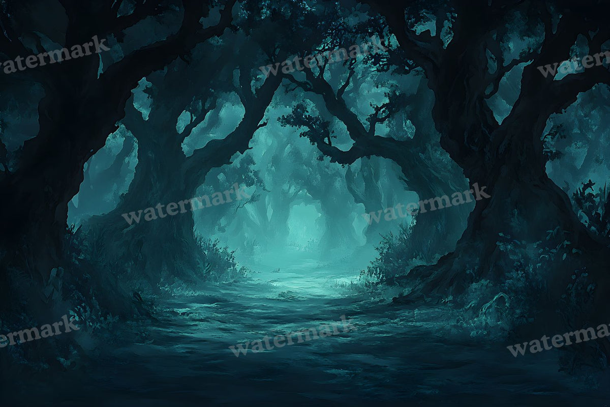 Spooky Forest digital photo backdrop for photo editing, preview 110