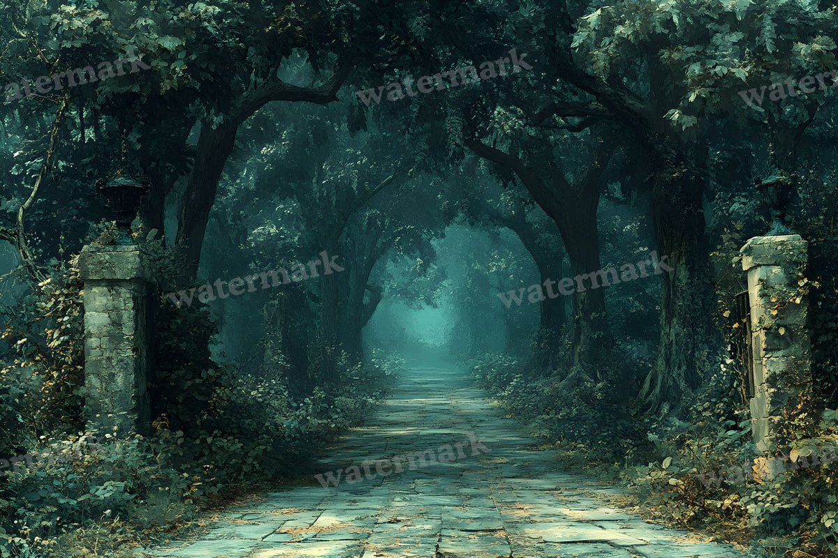 Spooky Forest digital photo backdrop for photo editing, preview 114