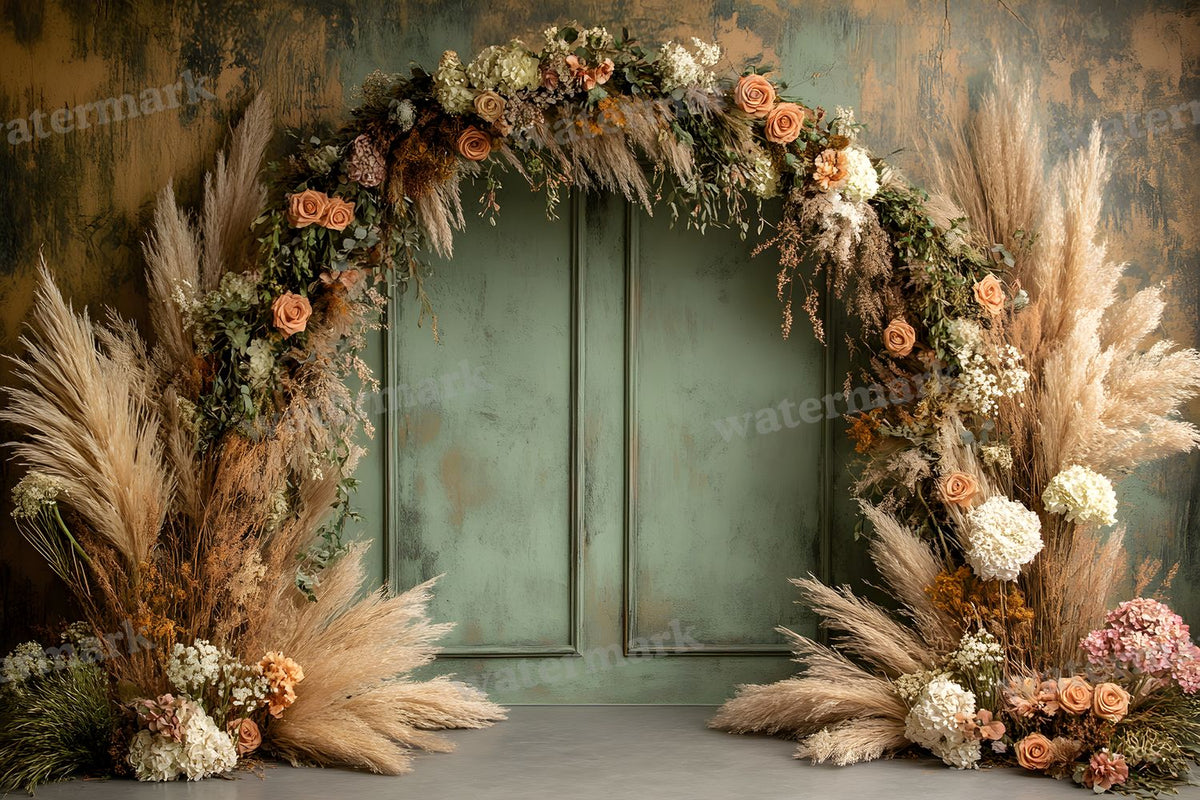 Boho Olive Arch Backdrop Images