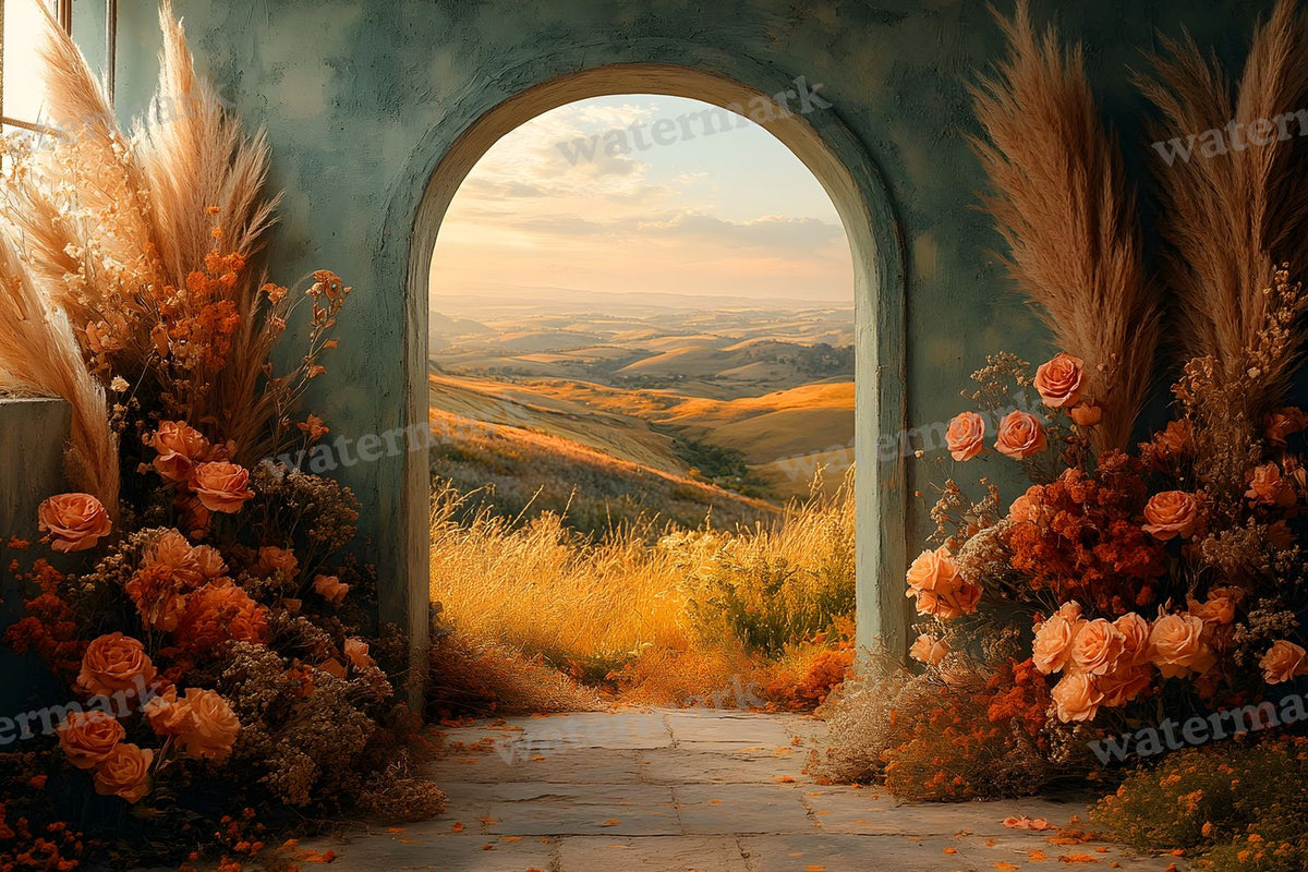 Boho Olive Arch Backdrop Images