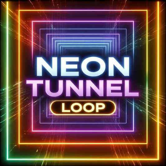 Neon Square Tunnel Loop Animation | Cyberpunk sci‑fi background, neon video, square loop, tunnel video | VJ, stream, game scene