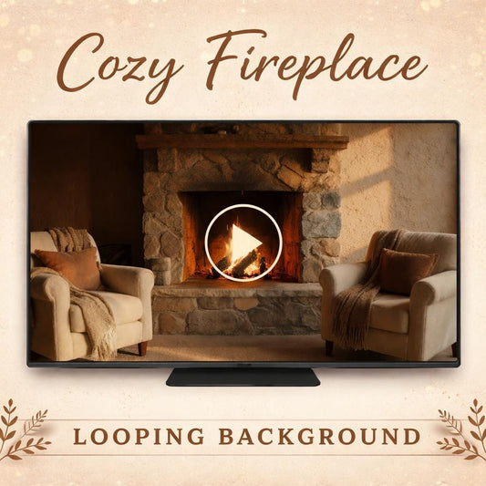 Fireplace Loop Video Background | Cozy animated background, seamless loop | Lofi ambience, virtual background, forest & nature