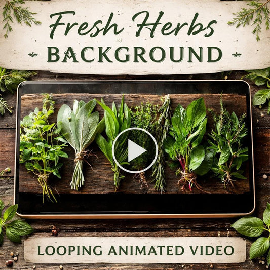 Animated Background Loop | Herb Kitchen Animation Video | Seamless Video Background for Food & Drink Scenes