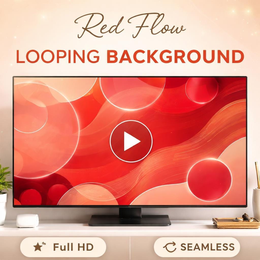 Abstract Red Waves Loop Video | Seamless animated background, calming ocean, sea waves, red video, waves loop for video projects
