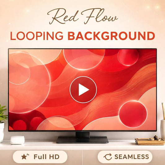 Abstract Red Waves Loop Video | Seamless animated background, calming ocean, sea waves, red video, waves loop for video projects
