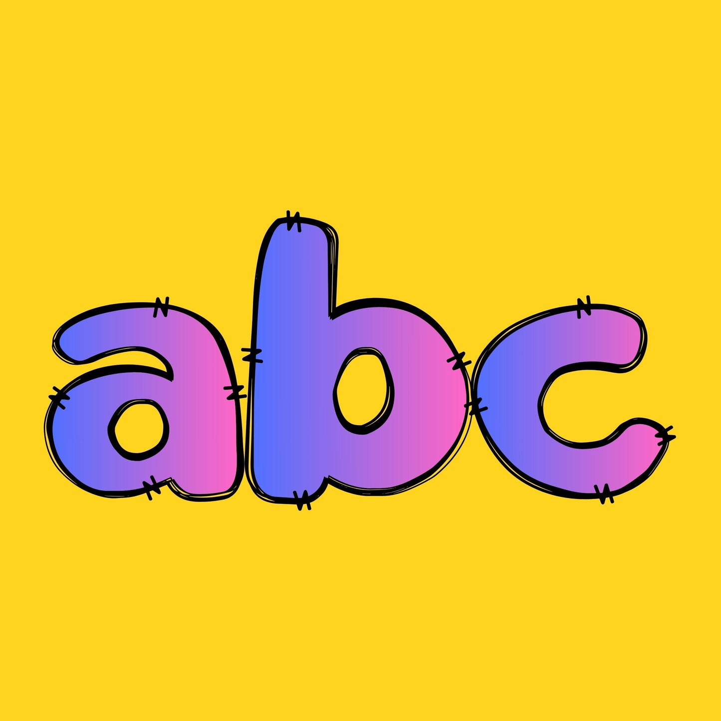 CANVA Doodle Letters - Drag and Drop Frames - Groovy Retro Doodle Fillable Alphabet Font Letters PNG Canva Frame Alphaset Doodle Templates