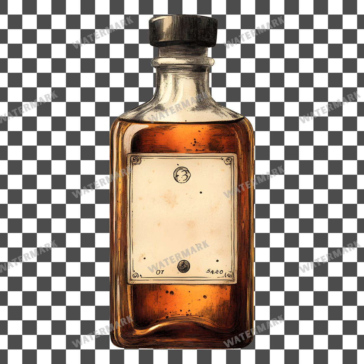 Apothecary Bottles Vintage Style Clipart Pngs