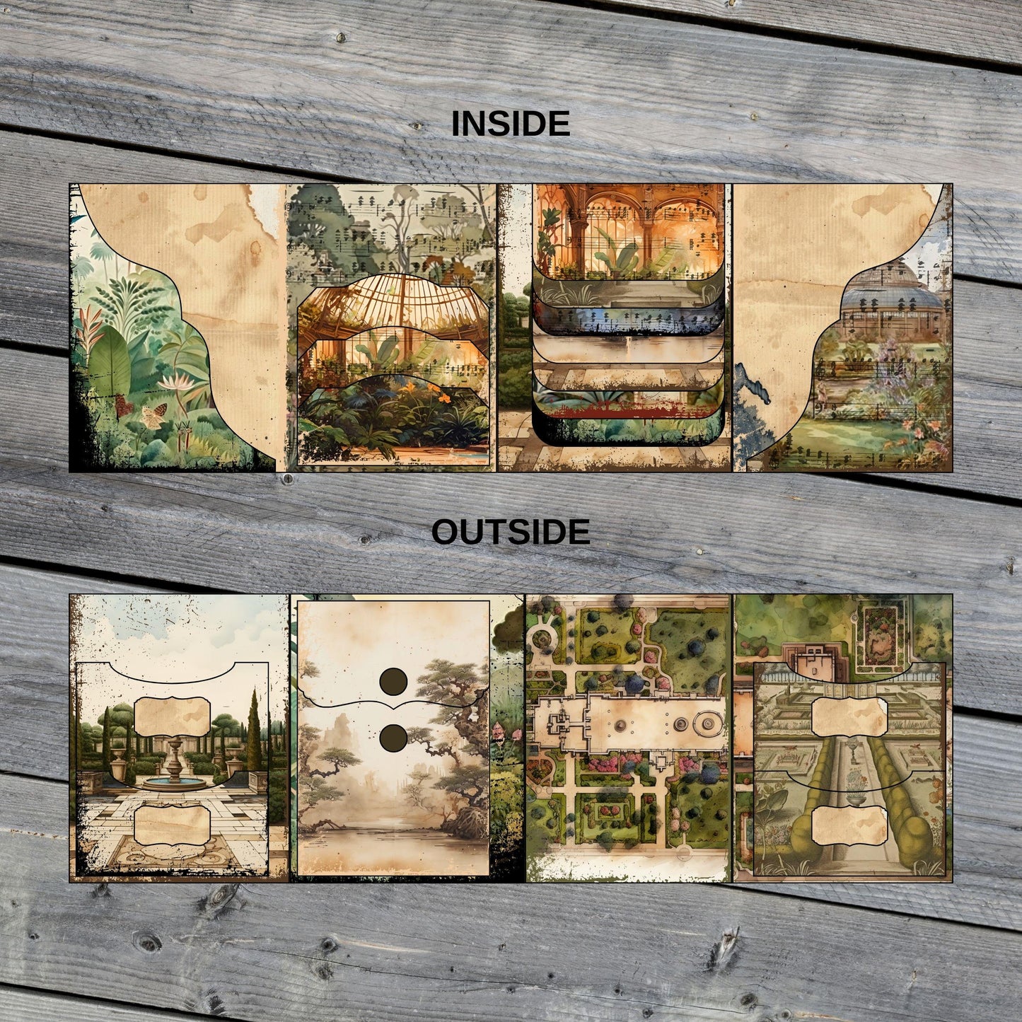 Canva Junk Journal Template - Folio Kit Canva Template - Custom Junk Journal Folio Kit - Digital Folding Folio Folder Kit, Commercial Use