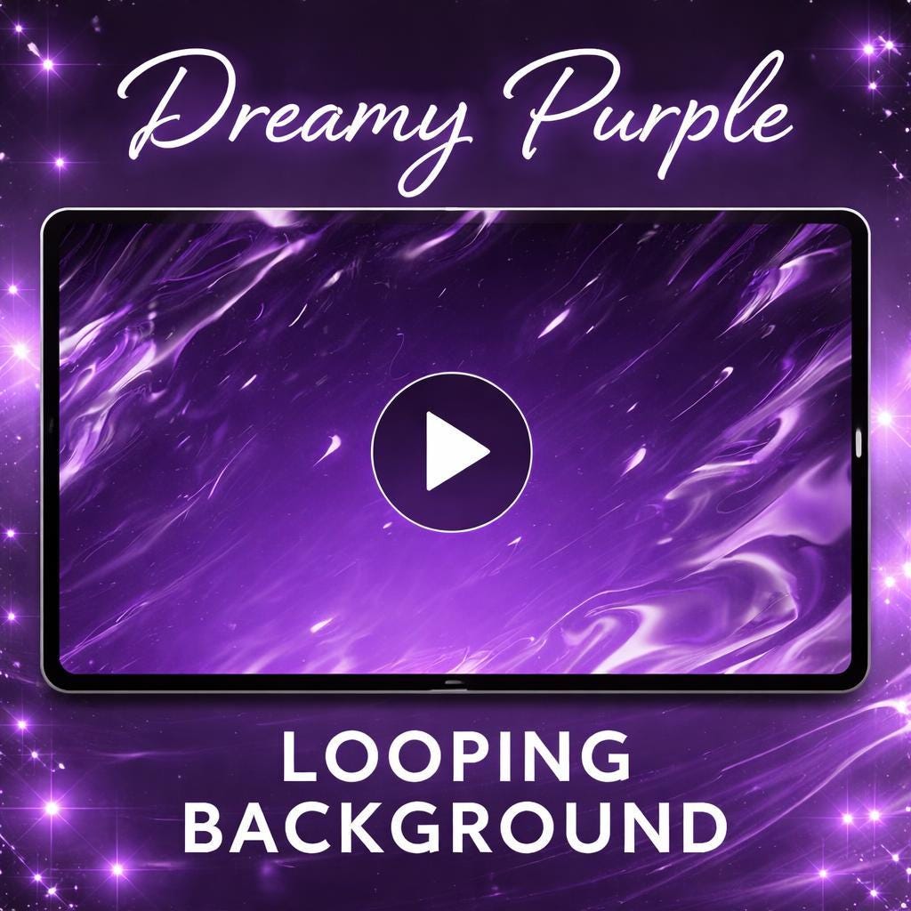 Purple Liquid Marble Loop Video | Seamless Animated Background | Abstract Purple Backdrop for OBS, Streams, Social Media