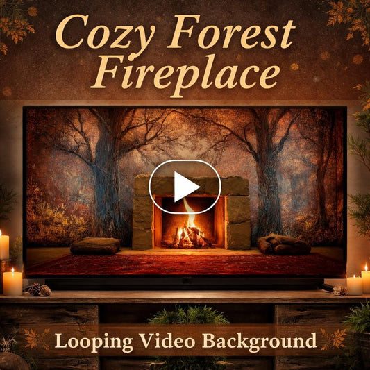 Fireplace Background Loop | Cozy rustic video, lofi ambience, animated backdrop | Relax, study, stream, Zoom sessions