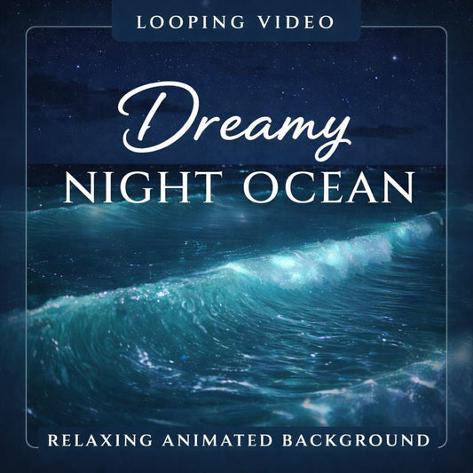 Ocean Waves Loop Video | Night Ocean Background, Calming Sea Waves, Animated Screen | Relax, Stream, Events