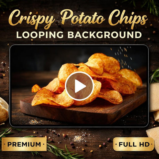 Potato Chips Loop Video Background | Seamless Animated Loop, Potato Snack Pattern | Stream Overlays, Social Media, Ads, YouTube