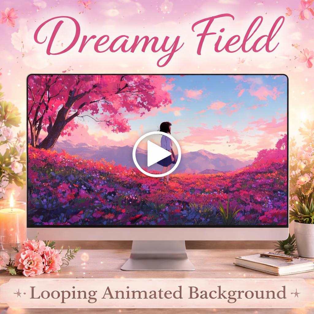 Anime Spring Landscape Loop | Animated background, seamless loop video | Video background for streams, edits, and VTubers