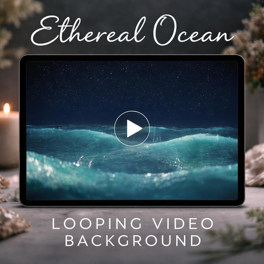 Ocean Waves Loop Video | Night Sky Background, Calming Sea, Cloud Loop | Animated Ocean Backdrop for Streaming & Scenes