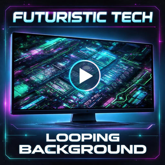 Futuristic Cyberpunk HUD Loop Animation | Neon city background, HUD video | Animated background loop for streams & videos