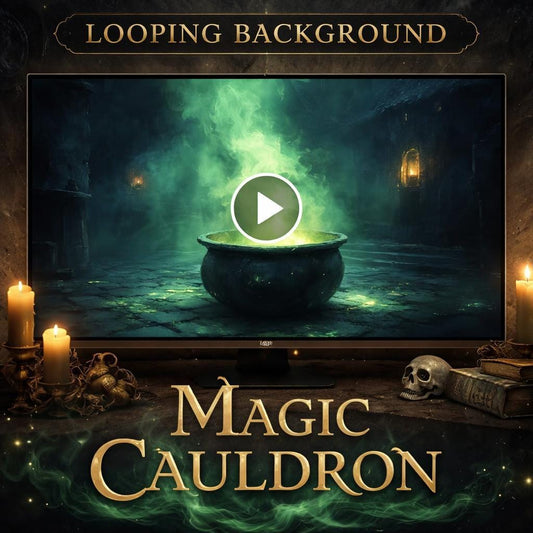 Witch background cauldron green smoke loop | Gothic dark aesthetic | Animated loop video for fantasy magic scenes