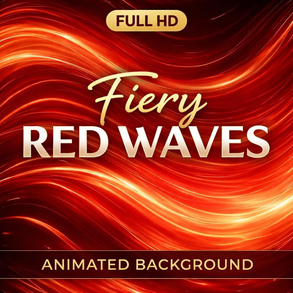 Red Abstract Wave Loop Background | Seamless motion background, ocean loop video, calming red video | VJ, streaming, presentations