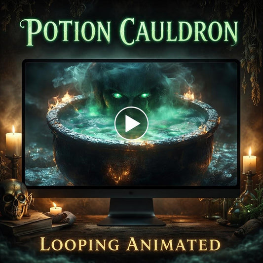 Haunted Witch Cauldron Loop | Spooky Halloween Background, Dark Gothic Aesthetic | Animated Witch Video for Streams & Overlays