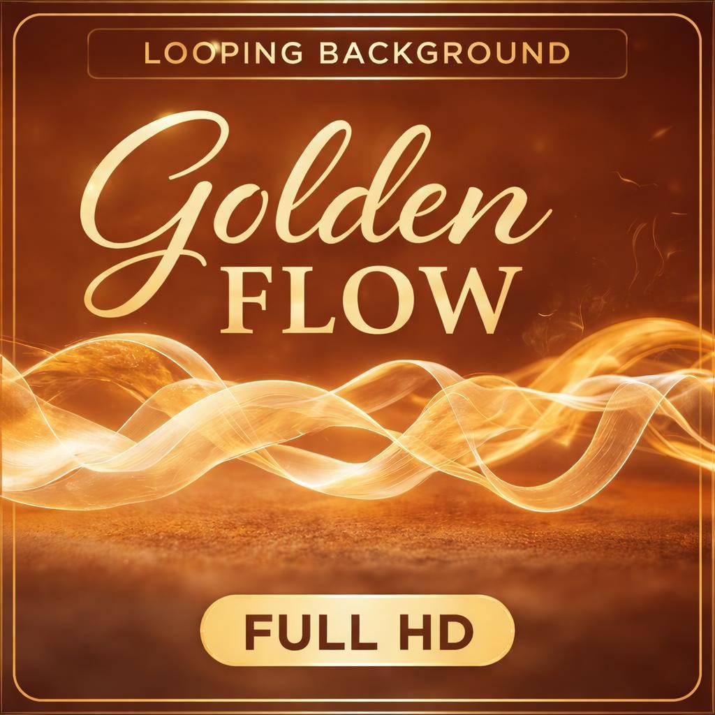 Golden Light Wave Loop Video | Abstract seamless animated background | Calming ocean-inspired golden light for video projects