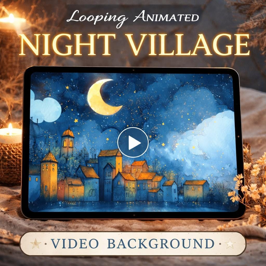 Night sky looping animated video background, preview thumbnail