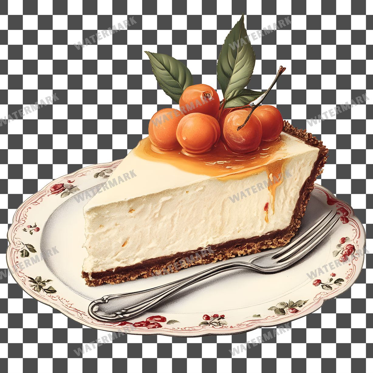 Apricot Chees Vintage Style Clipart Pngs