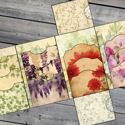 Canva Junk Journal Template - Folio Kit Canva Template - Custom Junk Journal Folio Kit - Digital Folding Folio Folder Kit, Commercial Use