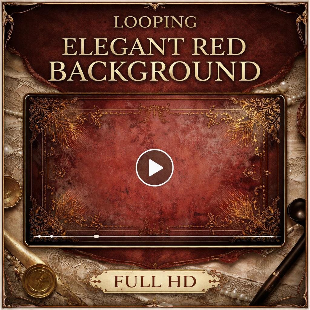Animated background baroque ornate frame loop | vintage seamless video | elegant video background for overlays and reels