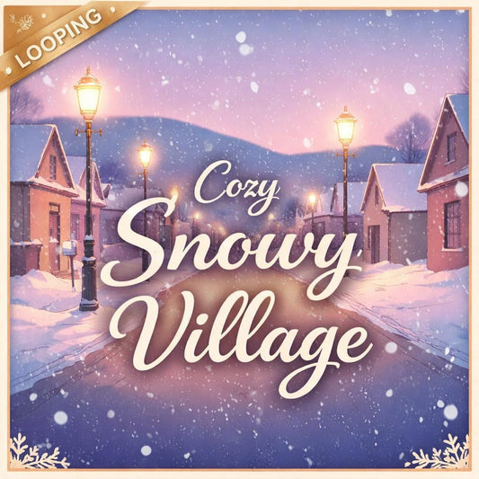 Snowy Winter Village Loop Animation | Cozy winter background, snow loop, animated background | Christmas ambience, video backdrop