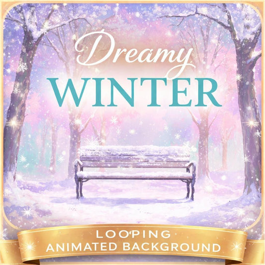 Snowfall Loop Video | Winter Park Bench Animated Background, Cozy Ambience | Seamless Winter Video for Streaming, Events, YouTube